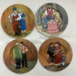 Hand-Painted Porcelain salad Plates Set